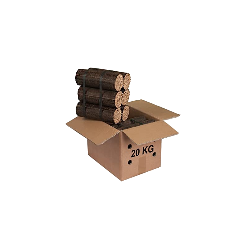 Holzbriketts – Karton mit 12 Scheiten (20 kg)